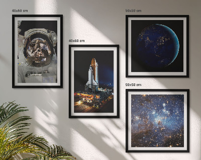 Komplet slik nad zofo Raketa astronavta vesolja Zemlja