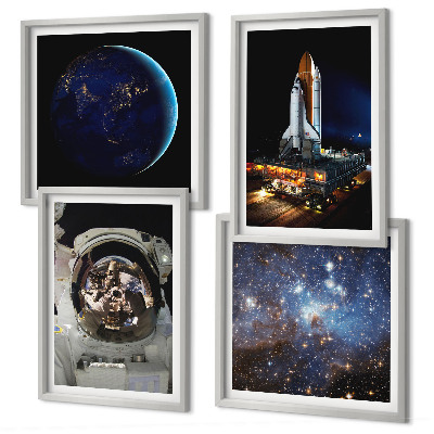 Komplet slik nad zofo Raketa astronavta vesolja Zemlja