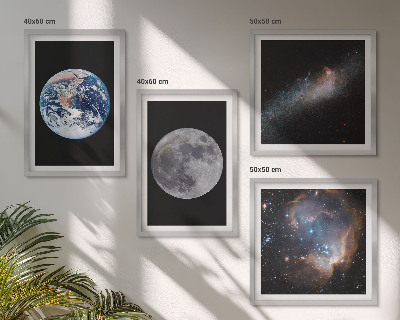Set 4 slik v okvirju Galaksija Vesolje Luna
