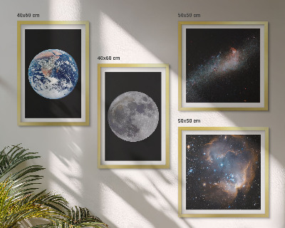 Set 4 slik v okvirju Galaksija Vesolje Luna