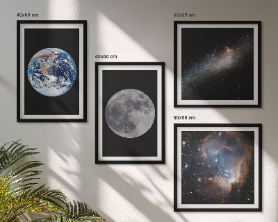Set 4 slik v okvirju Galaksija Vesolje Luna