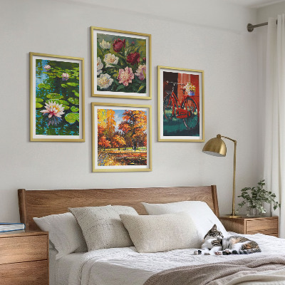 Pripravljena stenska galerija Lokvanji, cvetovi za kolesa