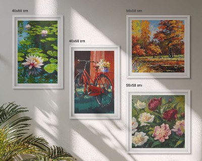 Pripravljena stenska galerija Lokvanji, cvetovi za kolesa