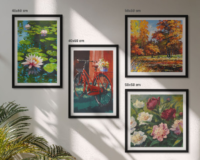 Pripravljena stenska galerija Lokvanji, cvetovi za kolesa