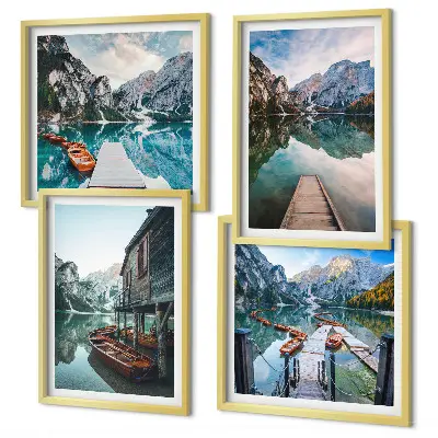 Stenska galerija leseni čolni na gorskih jezerih