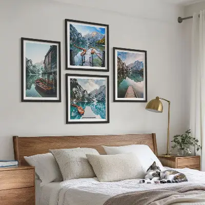 Stenska galerija leseni čolni na gorskih jezerih
