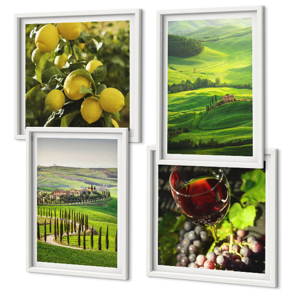 Set 4 slik v okvirju Italijanske pokrajine citrusnih gričev