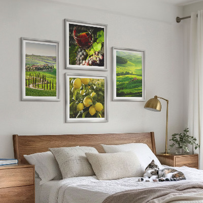 Set 4 slik v okvirju Italijanske pokrajine citrusnih gričev