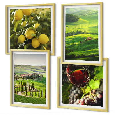 Set 4 slik v okvirju Italijanske pokrajine citrusnih gričev