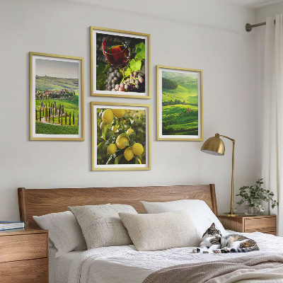Set 4 slik v okvirju Italijanske pokrajine citrusnih gričev