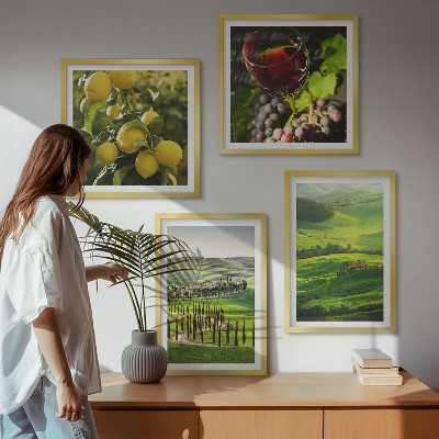 Set 4 slik v okvirju Italijanske pokrajine citrusnih gričev