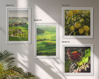 Set 4 slik v okvirju Italijanske pokrajine citrusnih gričev