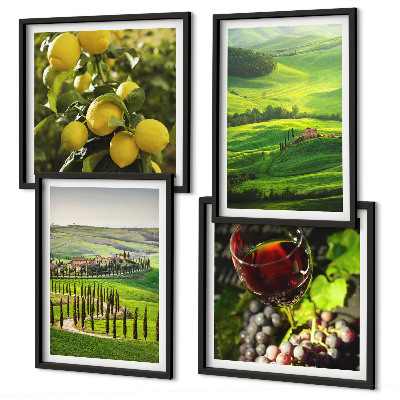 Set 4 slik v okvirju Italijanske pokrajine citrusnih gričev