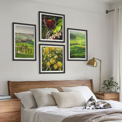 Set 4 slik v okvirju Italijanske pokrajine citrusnih gričev
