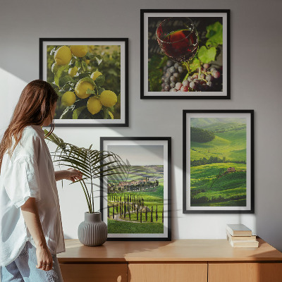 Set 4 slik v okvirju Italijanske pokrajine citrusnih gričev