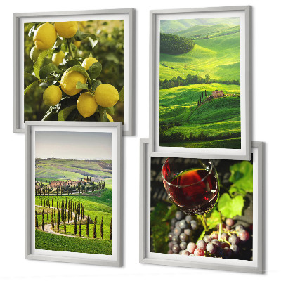Set 4 slik v okvirju Italijanske pokrajine citrusnih gričev
