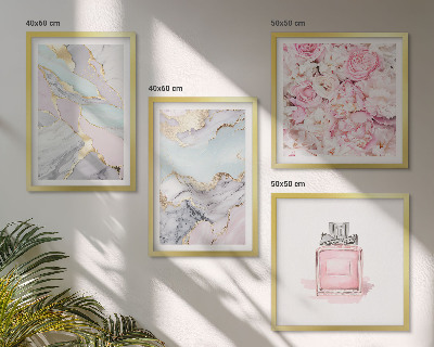 Pripravljena stenska galerija Rožnate rože marmorni pastel