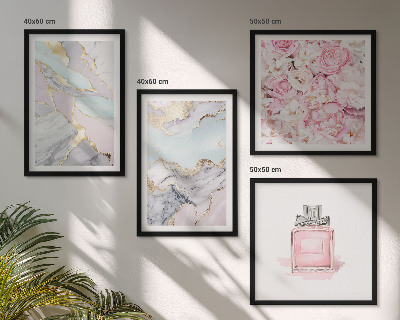 Pripravljena stenska galerija Rožnate rože marmorni pastel