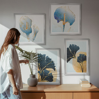 Set 4 slik v okvirju Portret limoninega vina Kahlo