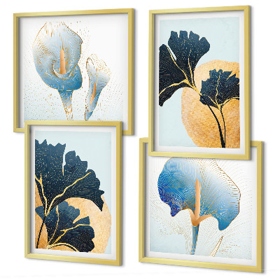 Set 4 slik v okvirju Portret limoninega vina Kahlo