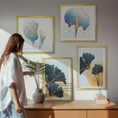 Set 4 slik v okvirju Portret limoninega vina Kahlo