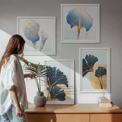 Set 4 slik v okvirju Portret limoninega vina Kahlo