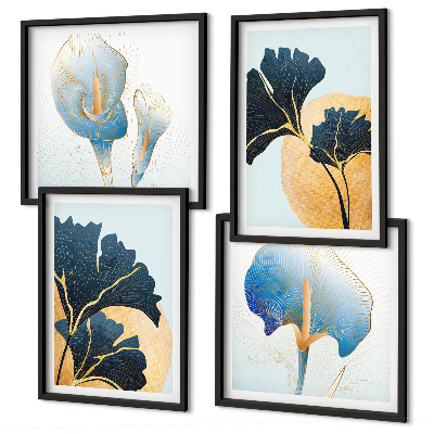 Set 4 slik v okvirju Portret limoninega vina Kahlo