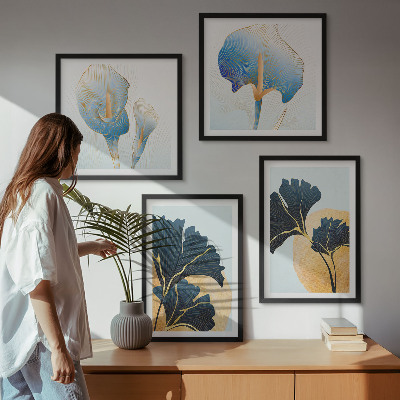 Set 4 slik v okvirju Portret limoninega vina Kahlo