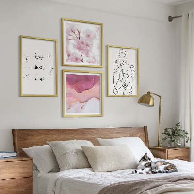 Komplet slik nad zofo Minimalistična družina rož