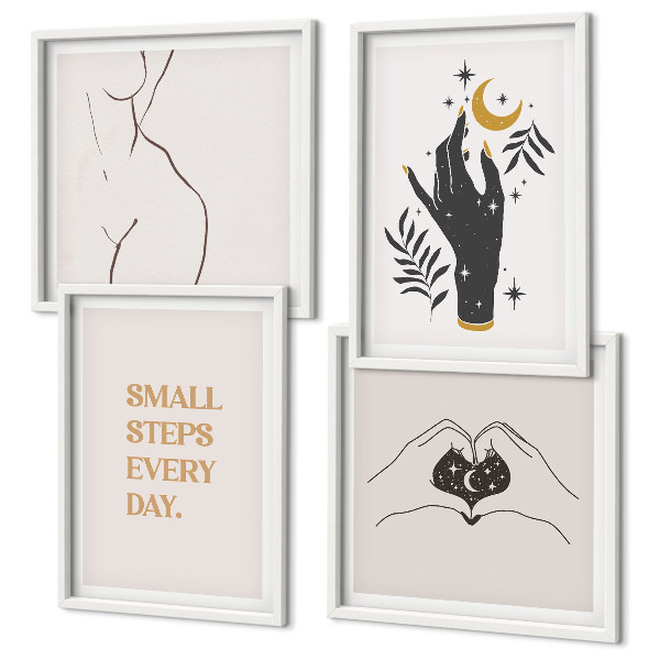Pripravljena stenska galerija Minimalistične boemske ilustracije