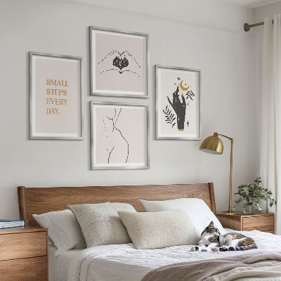 Pripravljena stenska galerija Minimalistične boemske ilustracije