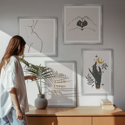 Pripravljena stenska galerija Minimalistične boemske ilustracije