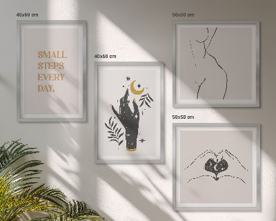 Pripravljena stenska galerija Minimalistične boemske ilustracije