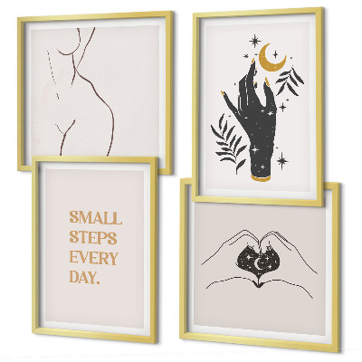 Pripravljena stenska galerija Minimalistične boemske ilustracije