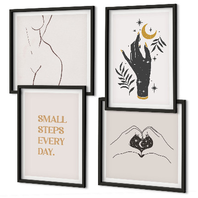 Pripravljena stenska galerija Minimalistične boemske ilustracije