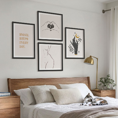 Pripravljena stenska galerija Minimalistične boemske ilustracije