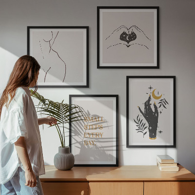 Pripravljena stenska galerija Minimalistične boemske ilustracije