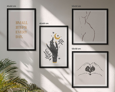 Pripravljena stenska galerija Minimalistične boemske ilustracije