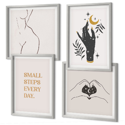 Pripravljena stenska galerija Minimalistične boemske ilustracije