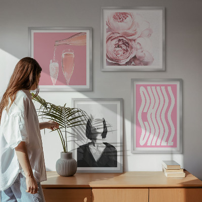 Komplet slik nad zofo Eleganten portret s šampanjcem
