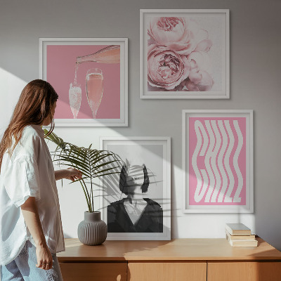 Komplet slik nad zofo Eleganten portret s šampanjcem
