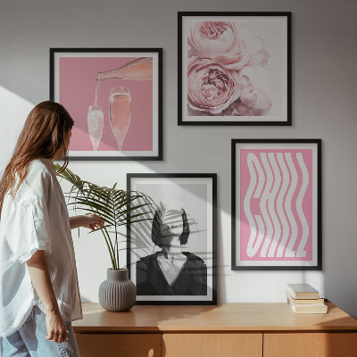 Komplet slik nad zofo Eleganten portret s šampanjcem