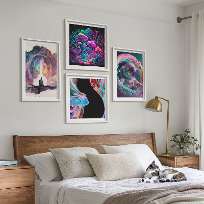 Pripravljena stenska galerija Barvite ilustracije fantazijske umetnosti