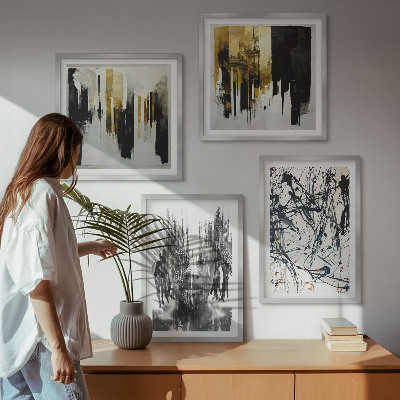 Pripravljena stenska galerija Kontrastni abstraktni portreti