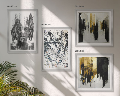 Pripravljena stenska galerija Kontrastni abstraktni portreti