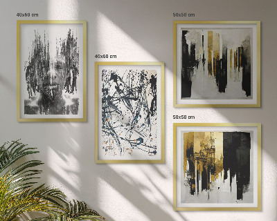 Pripravljena stenska galerija Kontrastni abstraktni portreti