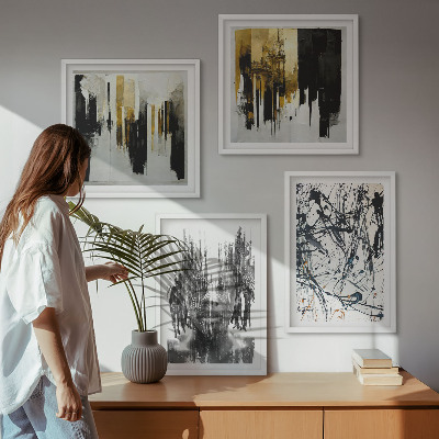 Pripravljena stenska galerija Kontrastni abstraktni portreti