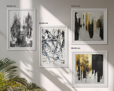 Pripravljena stenska galerija Kontrastni abstraktni portreti