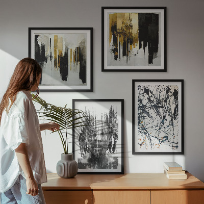 Pripravljena stenska galerija Kontrastni abstraktni portreti