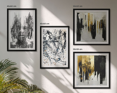 Pripravljena stenska galerija Kontrastni abstraktni portreti